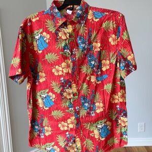 Star Wars Hawaiian Baby Yoda and Mandalorian button up shirt size large Sci -Fi